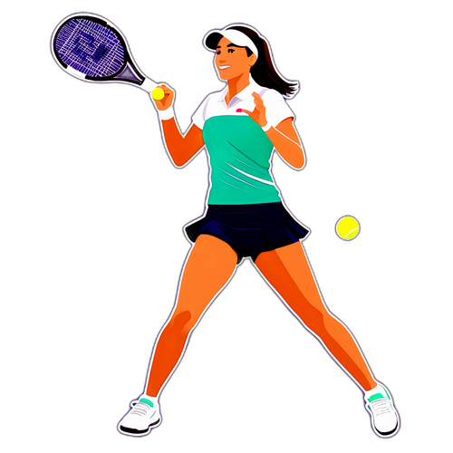 Emma Raducanu pe terenul de tenis