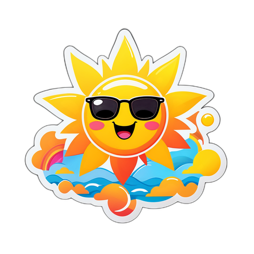 Makulay na Araw na Nagsusuot ng Salamin