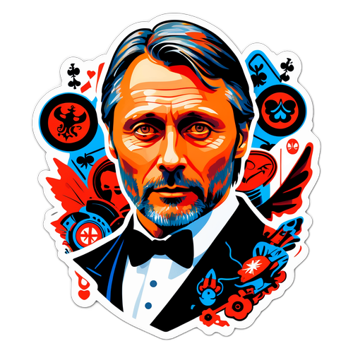 En dynamisk design av Mads Mikkelsen med en nordisk estetikk