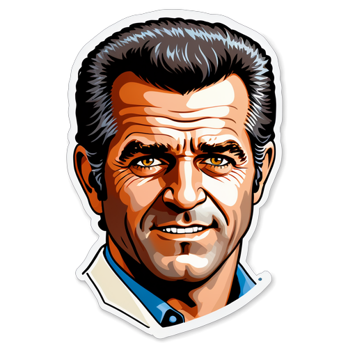 Retro-sticker av Mel Gibson fra klassisk film