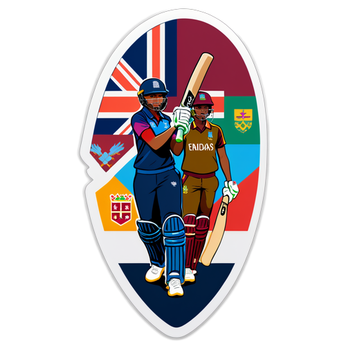 Reka Bentuk Stiker Dinamik: West Indies Women dan England Women