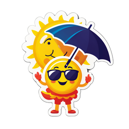 Sikat na Araw na may Salaming Sunglasses