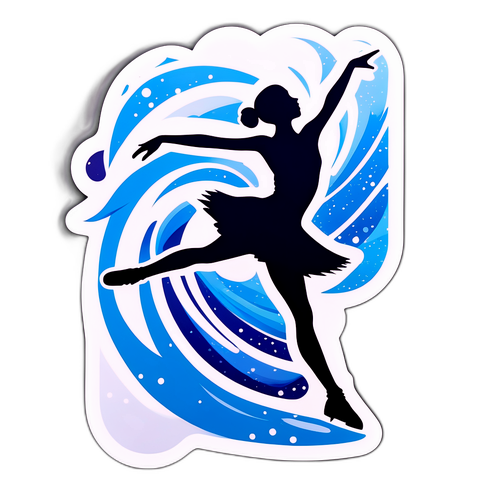 Skøjteløber i elegant twirl