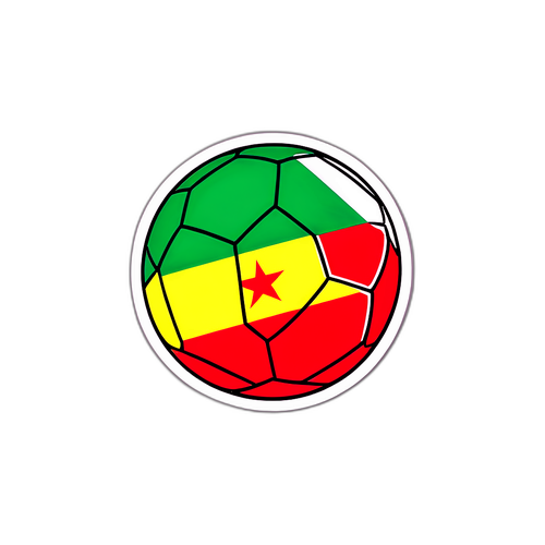 Футбольный мяч с флагами Мали и Туниса