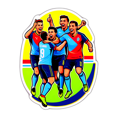 Sticker cầu thủ ăn mừng sau khi ghi bàn