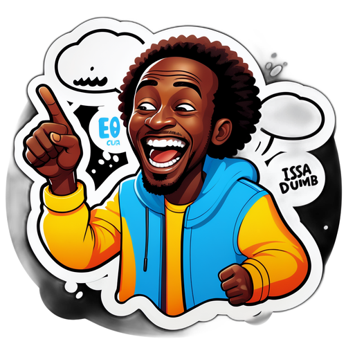Un autocollant d'Issa Doumbia faisant une blague