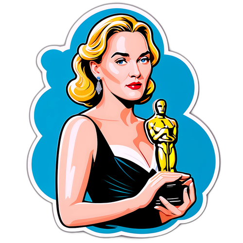 Sticker stylisé de Kate Winslet aux Oscars