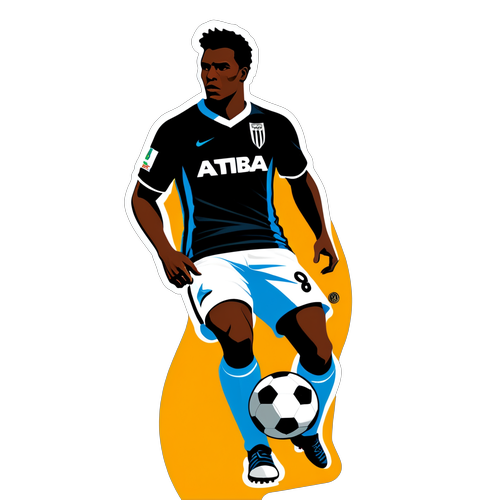 Silhouette de jugador de fútbol con el escudo del Atlético Mineiro