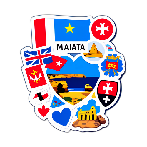 Kollasj av maltesiske symboler
