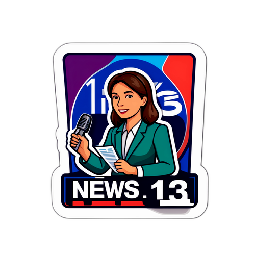 ייצוג גרפי של שידור חדשות עם לוגו של ערוץ 13