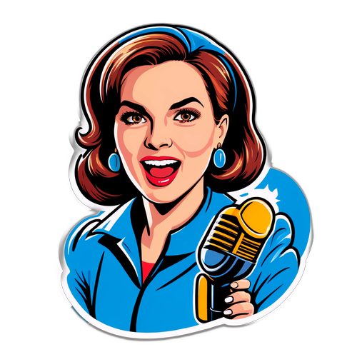 Stark kvinnlig ledare med mikrofon