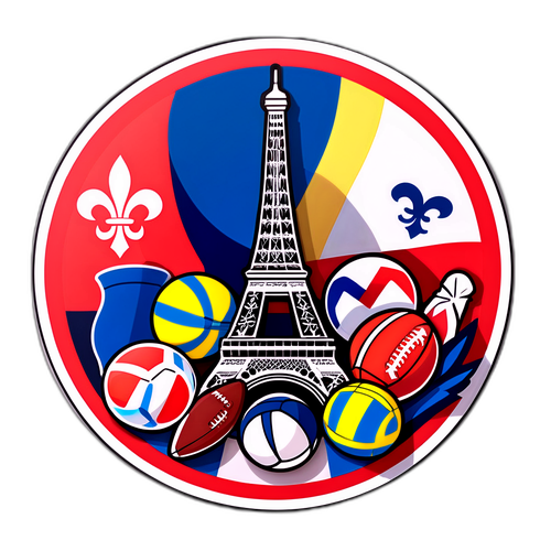 Fransa ve Ukrayna Kültürel Motifleri ile Zenginleştirilmiş Spor Tasarımı Stickerı