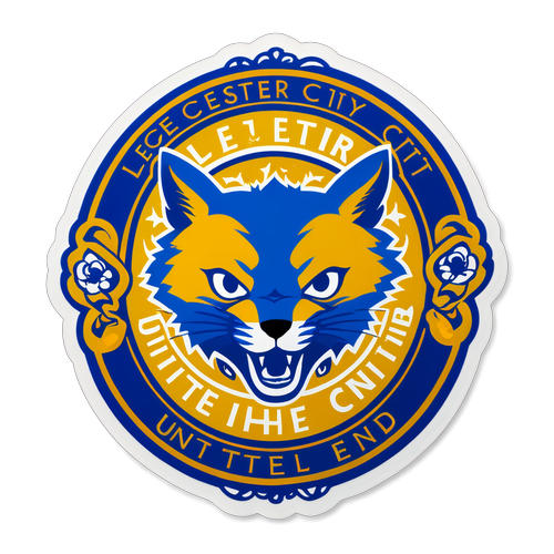 Sticker de Leicester City con diseño azul y dorado