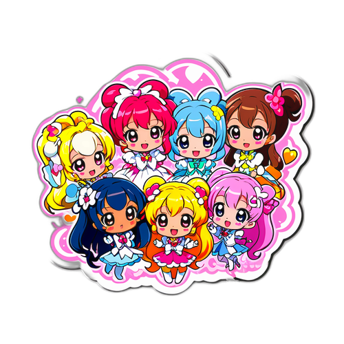 友達とのつながりを表現するキュートなデザインのステッカー