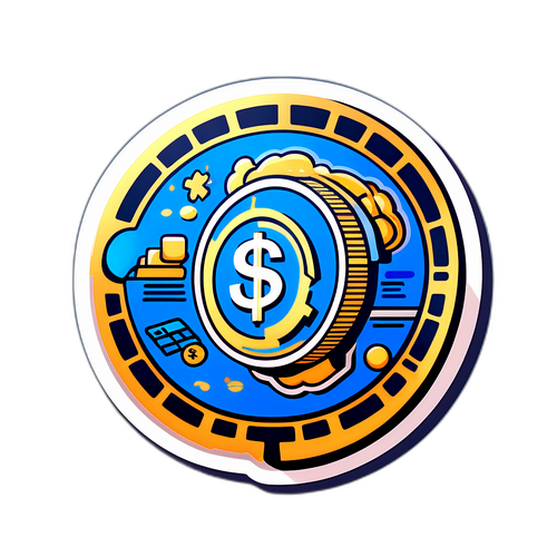 Sticker que ilustra el concepto de dólar azul