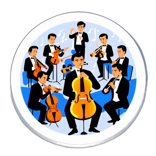 Sticker von Tugan Sokhiev mit Orchestermusikern