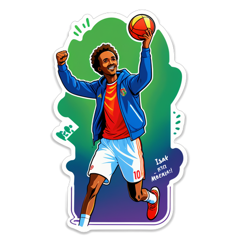 Motivationsklistermärke med Isak Alemayehu