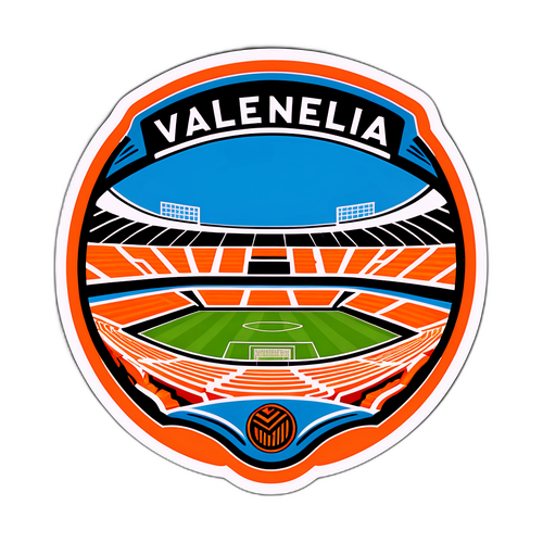 Sticker đội bóng Valencia, cảnh đẹp từ sân Mestalla