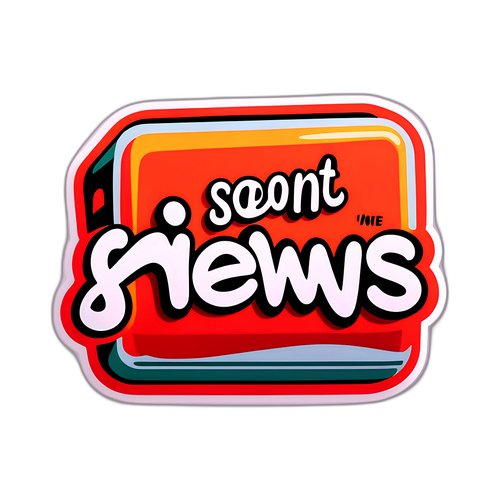 Sanomalehtibrändin logo ja 'uutiset' käsinkirjoitettuna