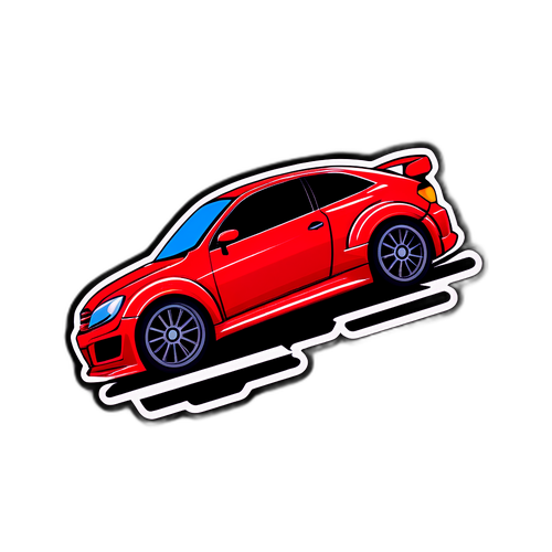 Наклейка з автомобілем на магістралі