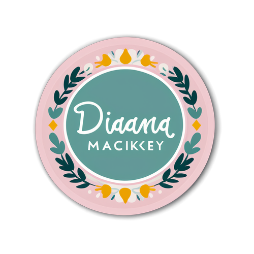 Elegant Minimalism: Sticker Design Featuring Diana Mackey in Dreamy Hues!