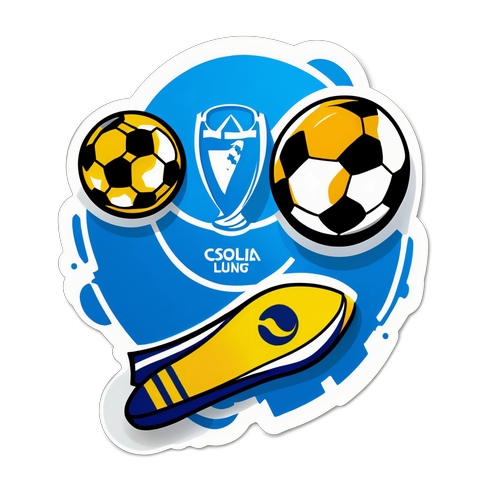 Скетч с футбольными мячами, указывающими на главное событие - Лигу чемпионов