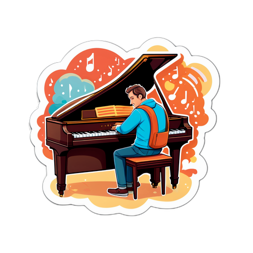 Robert Janowski przy fortepianie w przytulnej kawiarni