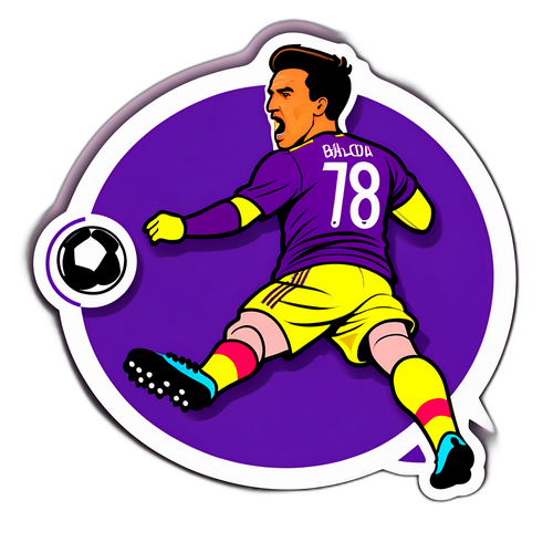 Actionreicher Fußballaufkleber: Torjubel