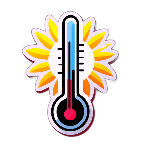 Biểu tượng nhiệt độ với mặt trời
