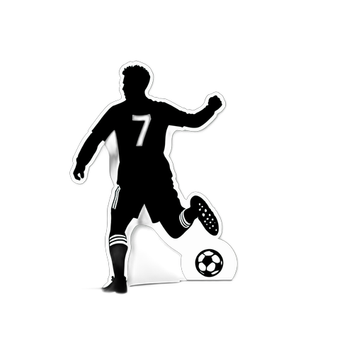 Silueta hráče Real Madrid při vstřelení gólu