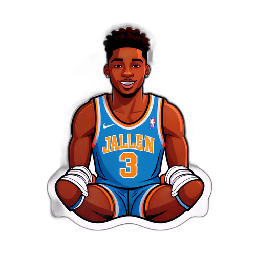 Autocollant de Jalen Duren en train de se détendre