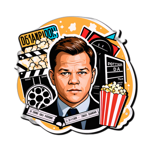 Film-tema klistermærke med Matt Damon