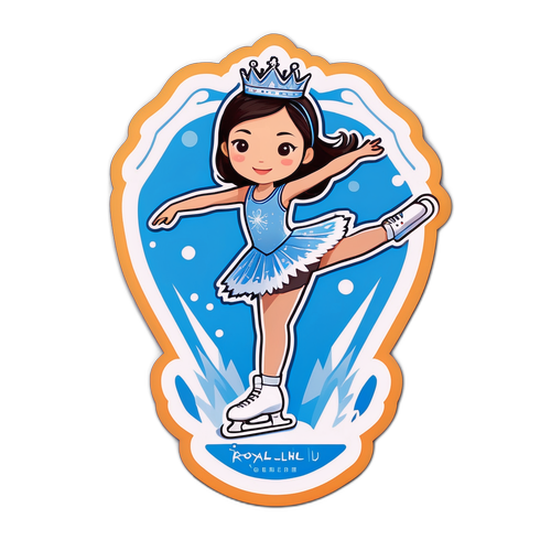 Leikkisä tarra: jääkäärme ja elegantti luistelija