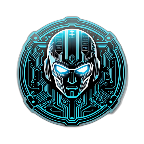 Logo Tron Ares dengan Corak Papan Litar