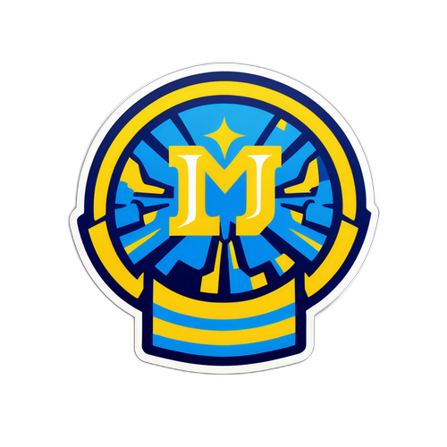 Sticker với logo MU kết hợp màu xanh và vàng