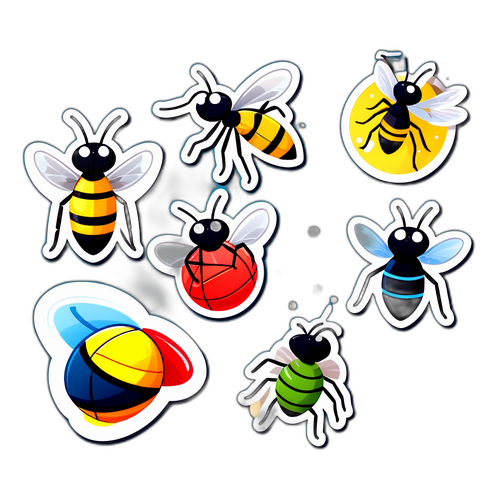 Наклейки з веселими комахами