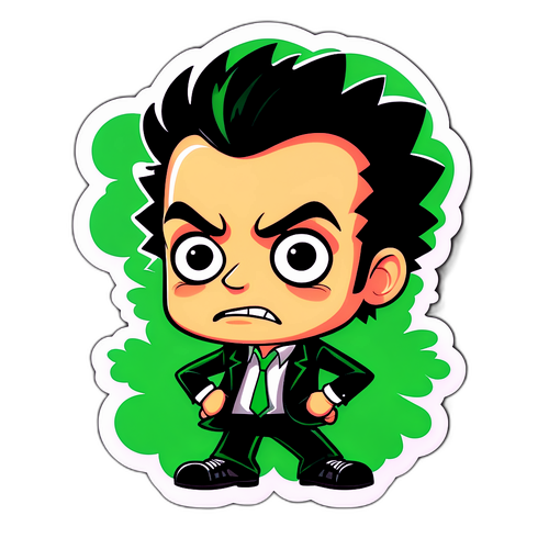 Groene Dag Cartoon Sticker