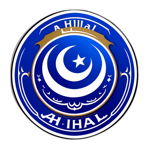 Nhãn dán biểu tượng Al Hilal kết hợp với bóng đá Ả Rập