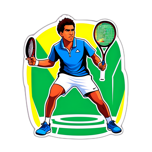 Sticker Carlos Alcaraz di Gelanggang Tenis