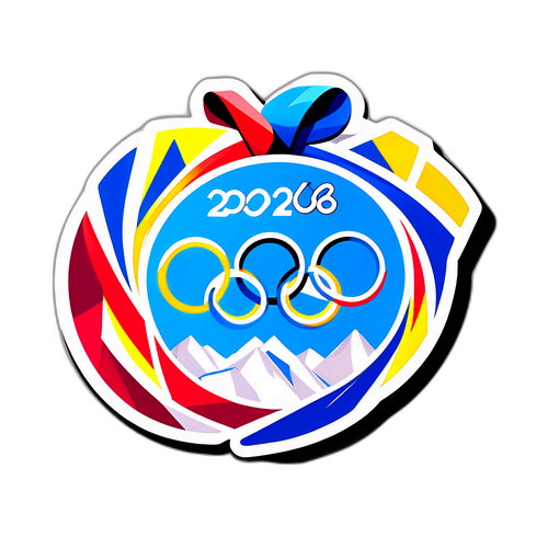 Samolepka s medailí pro Zimní olympiádu 2026