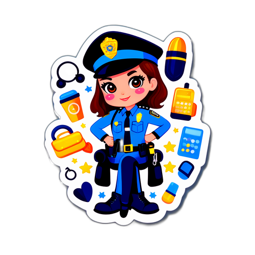 時尚女警形象貼紙