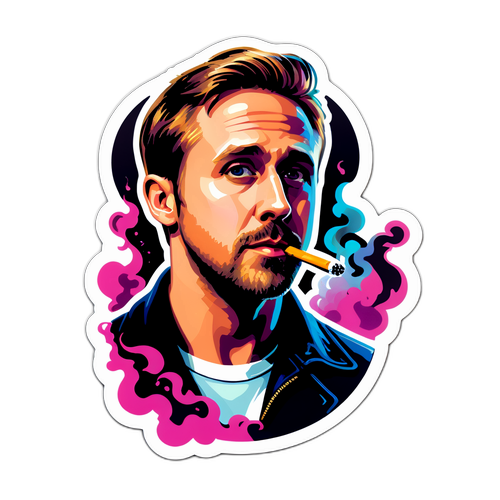 Autocollant représentant Ryan Gosling dans son rôle emblématique