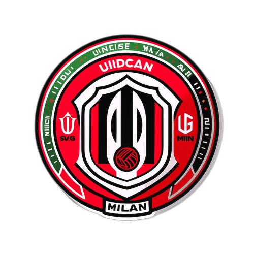 Udinese és Milan logó design városi elemekkel és sport ikonokkal