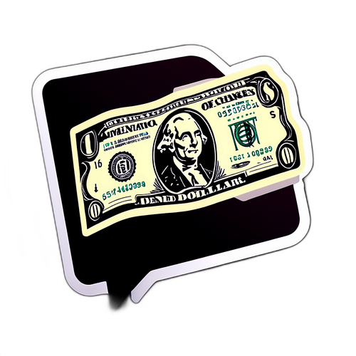 Sticker đồng đô la và biểu đồ thị trường