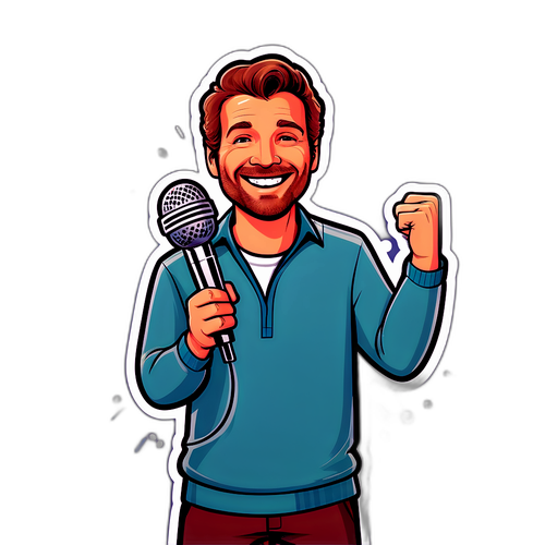 Comic-Stil Wayne Carpendale mit Mikrofon