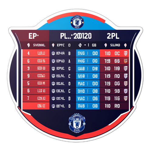 Стильная наклейка с таблицей EPL
