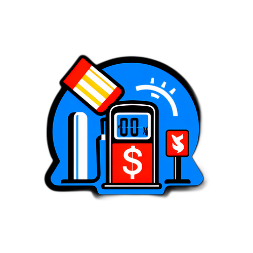 ガソリン税率を象徴するガソリンスタンドのイラスト