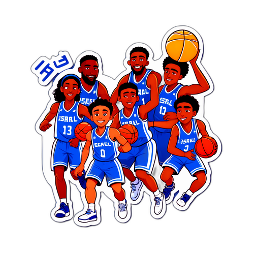 איור משחקני כדורסל ישראליים