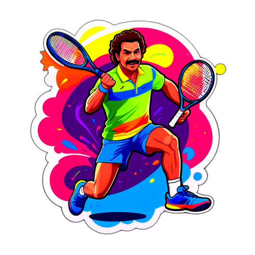 Crea un adesivo di Luciano Darderi in posa d'azione