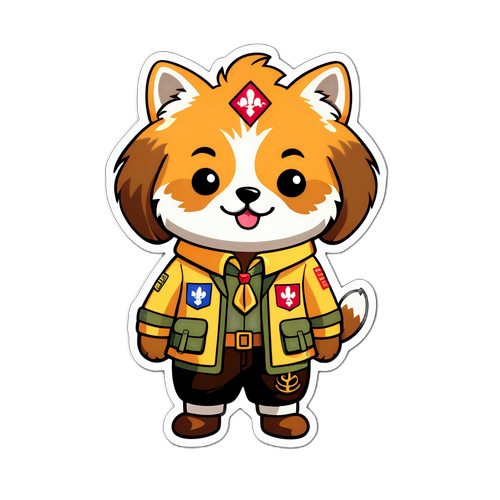 Stiker Hewan Imut Berpakaian Pramuka
